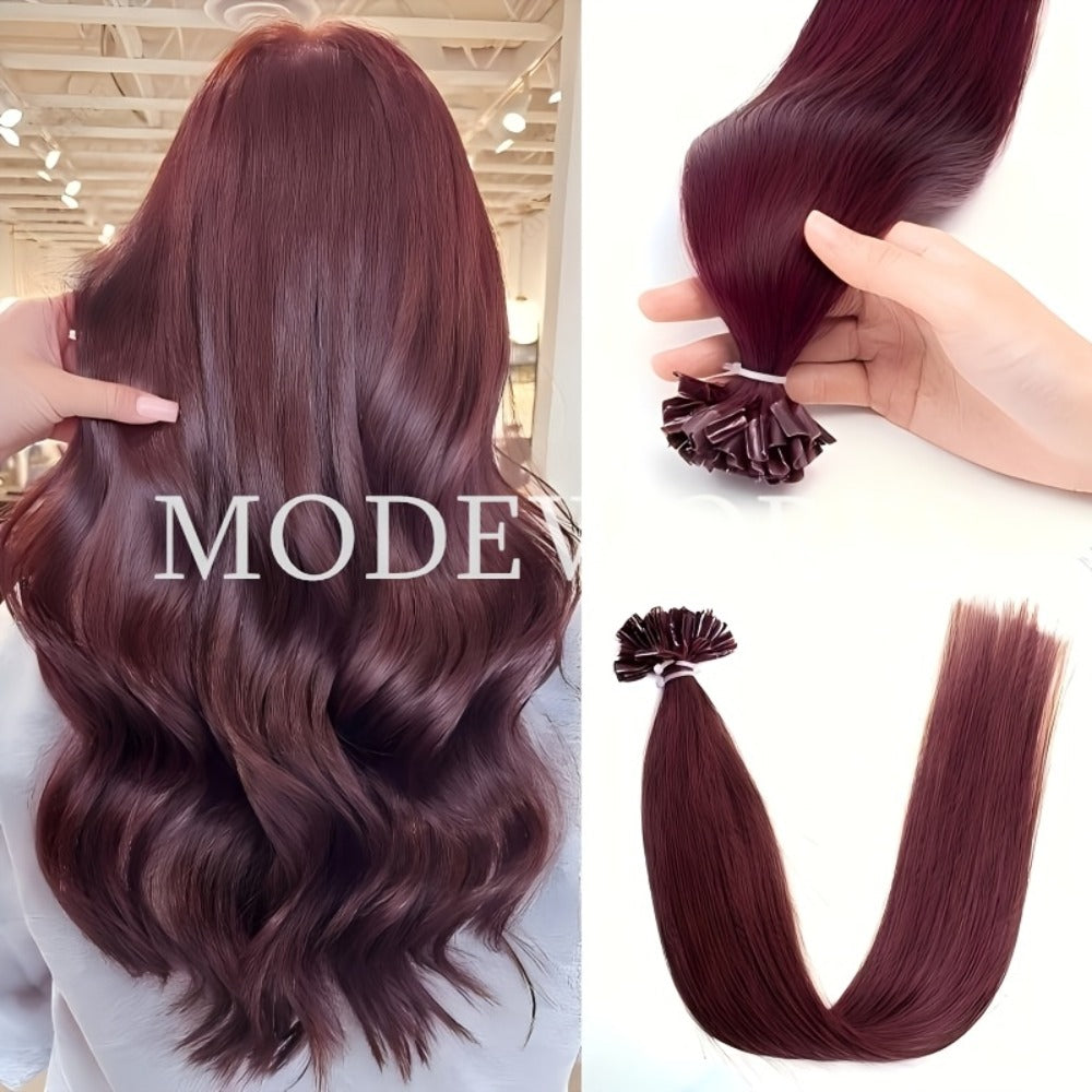 Remy Human Hair U Tip Keratin Extensions Straight Seamless Invisible Nail Tip Bond 50 Strands 12 14 16 18 20 Inch Natural Black Jet Black