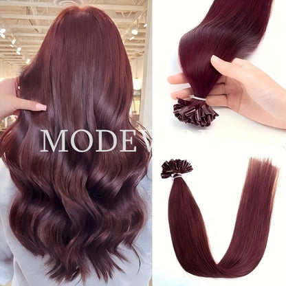 Remy Human Hair U Tip Keratin Extensions Straight Seamless Invisible Nail Tip Bond 50 Strands 12 14 16 18 20 Inch Natural Black Jet Black