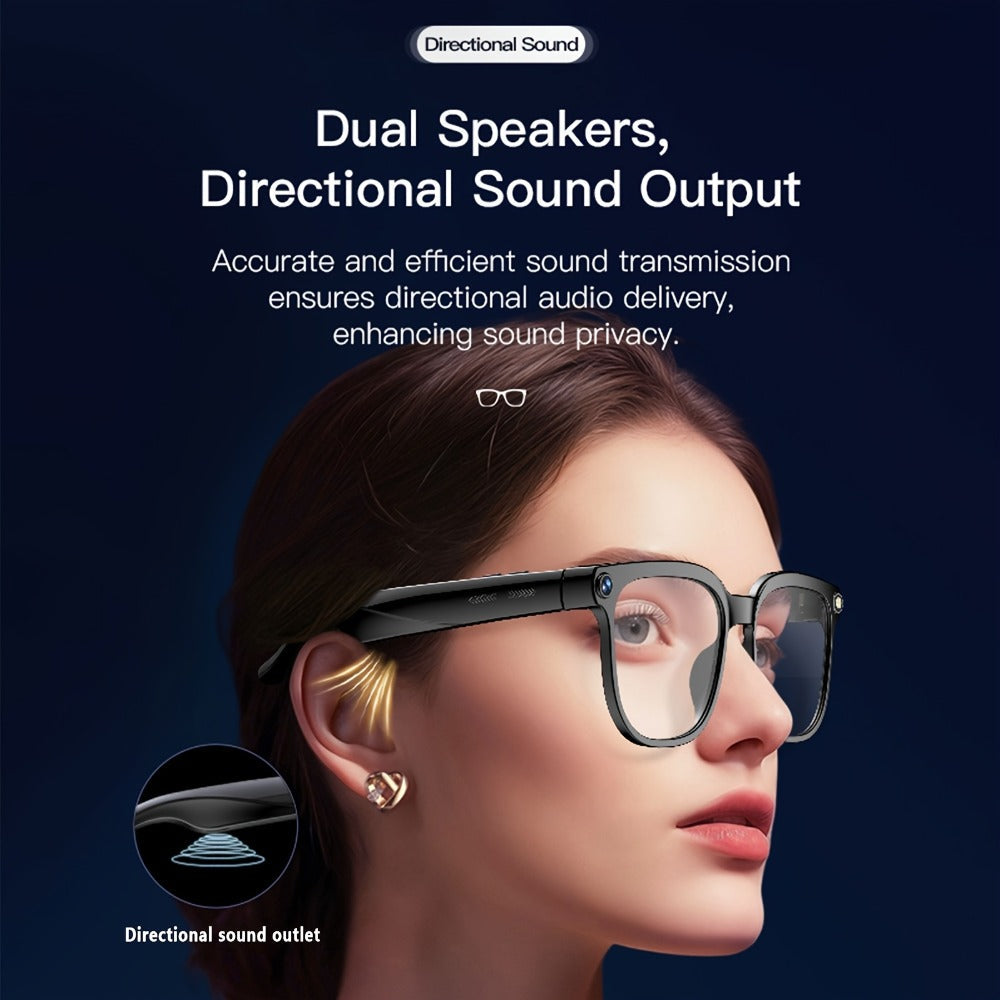 Smart Glasses 8MP Wide-Angle Camera Eyewear with 4K Recording, 4GB Storage and 163-Language Translation