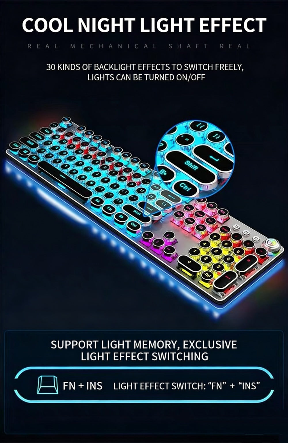 Hot-Swappable Mechanical Keyboard and Mouse Combo 34 Lighting Effects True Mechanical Blue for an Everyday Personal Care Routine