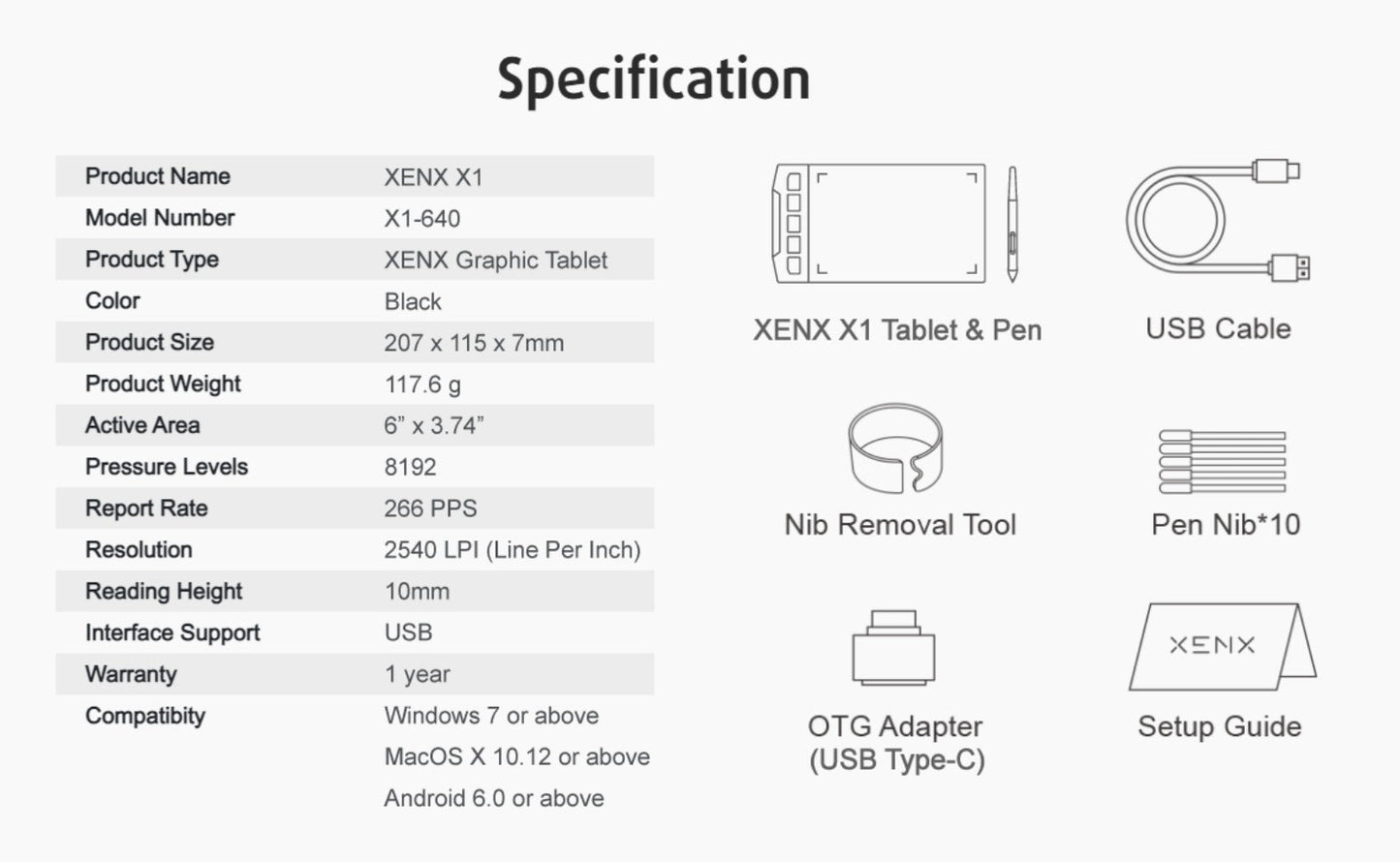 Drawing Tablet XENX 8192 Pressure Levels Battery-Free Stylus 5080 LPI 266 PPS 2 Programmable for an Everyday Personal Care Routine