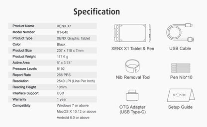 Drawing Tablet XENX 8192 Pressure Levels Battery-Free Stylus 5080 LPI 266 PPS 2 Programmable for an Everyday Personal Care Routine