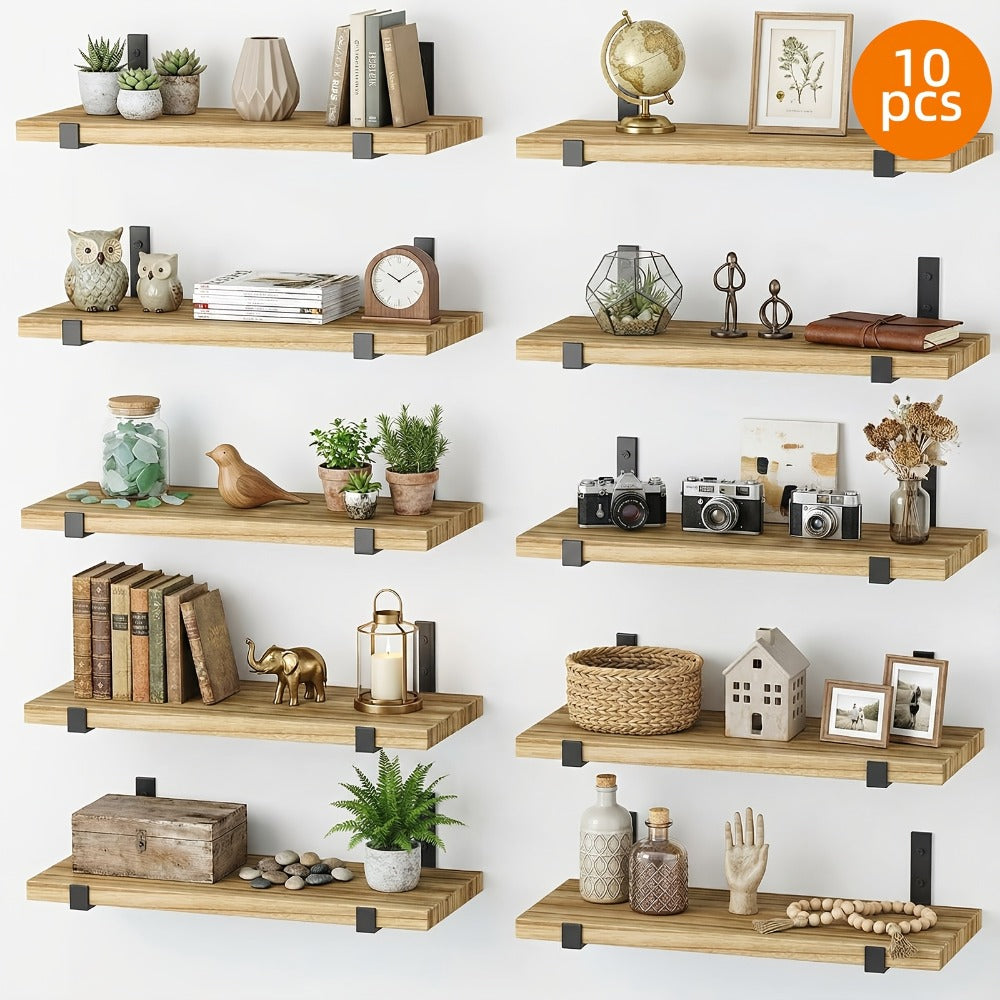 Floating Shelves for Wall 10 Pack 15.8x5.9 Inch Wall Mounted Shelf for Bedroom Kitchen for Home Cooking, Dining and Outdoor Meals