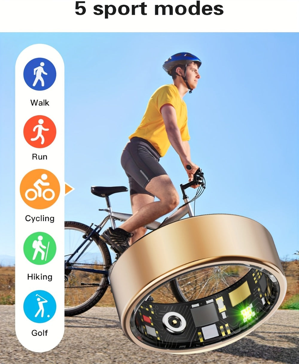 Smart Ring Fitness & Health Tracker for Men & Women, Heart Rate, Sleep, Steps, Calories, Body Temp & HRV Monitoring