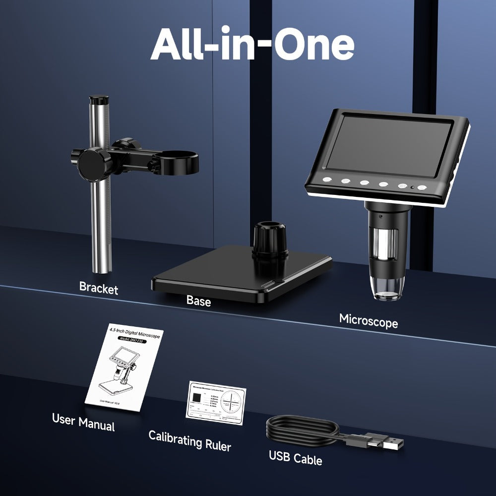 Digital Coin Microscope 4.3 Inch IPS Screen for Adults Coin Magnifier with 8 LED Lights 32GB for an Everyday Personal Care Routine