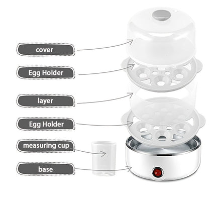 Egg Steamer Stainless Steel Mini Breakfast Machine Single Double Layer Multi-Functional Egg for Entryways, Bedrooms and Living Spaces