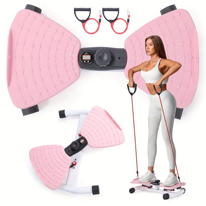 Fitness Equipment Waist Twist Platform with Figure-Eight Resistance Tubes Display and Three Colors