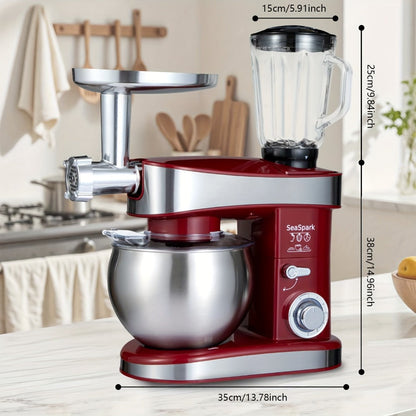 Stand Mixer 6-in-1 400W with 6.3QT Stainless Steel Bowl for Home Cooking, Dining and Outdoor Meals