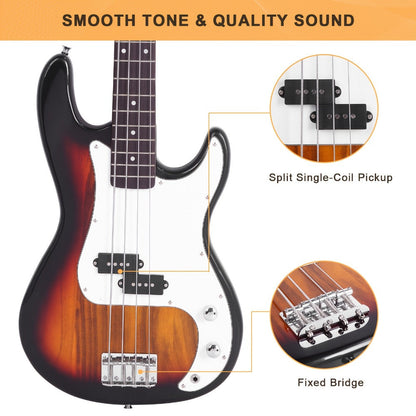 Electric Bass Guitar, 42 mm, Full Size, Glarry, Kit, Full for Lessons and Practice detail image - detail view 7