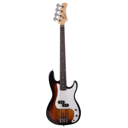 Electric Bass Guitar shown in the Sunset option