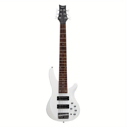Electric Bass Guitar, Adjustable, 44 Inch, White, Inch, GIB for Lessons and Practice detail image - detail view 12