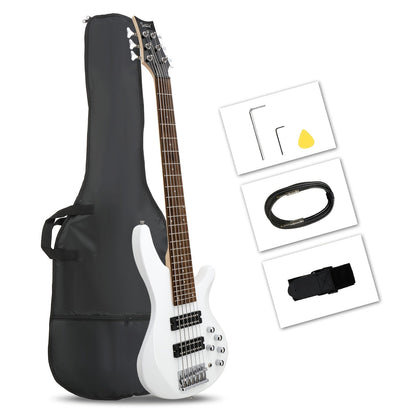 Electric Bass Guitar shown in the White Bass option