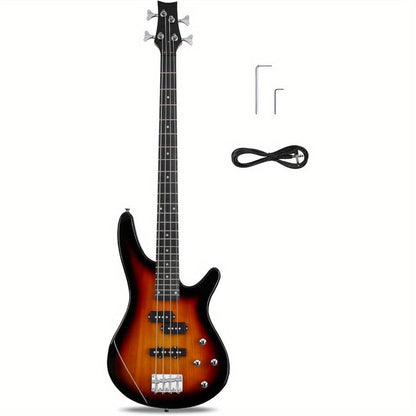 Electric Bass Guitar shown in the Sunset option