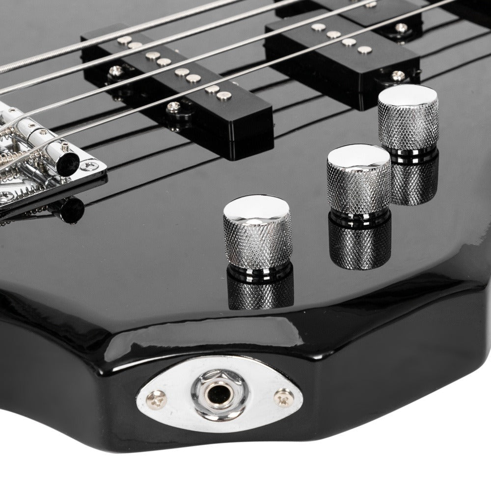 Electric Bass Guitar, Obsidian, Full Size, LEADZM, Burning, Fire for Lessons and Practice detail image - detail view 7