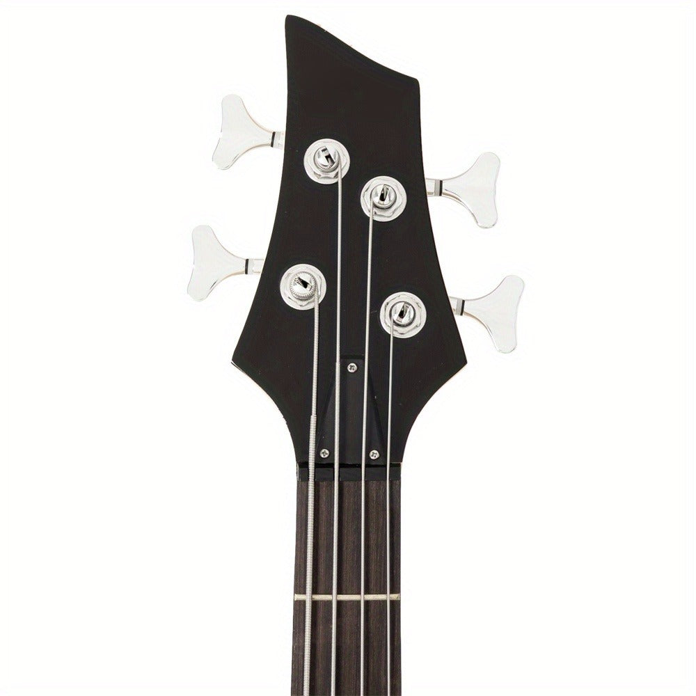 Electric Bass Guitar, Obsidian, Full Size, LEADZM, Burning, Fire for Lessons and Practice detail image - detail view 9