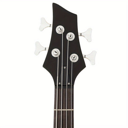 Electric Bass Guitar, Obsidian, Full Size, LEADZM, Burning, Fire for Lessons and Practice detail image - detail view 9