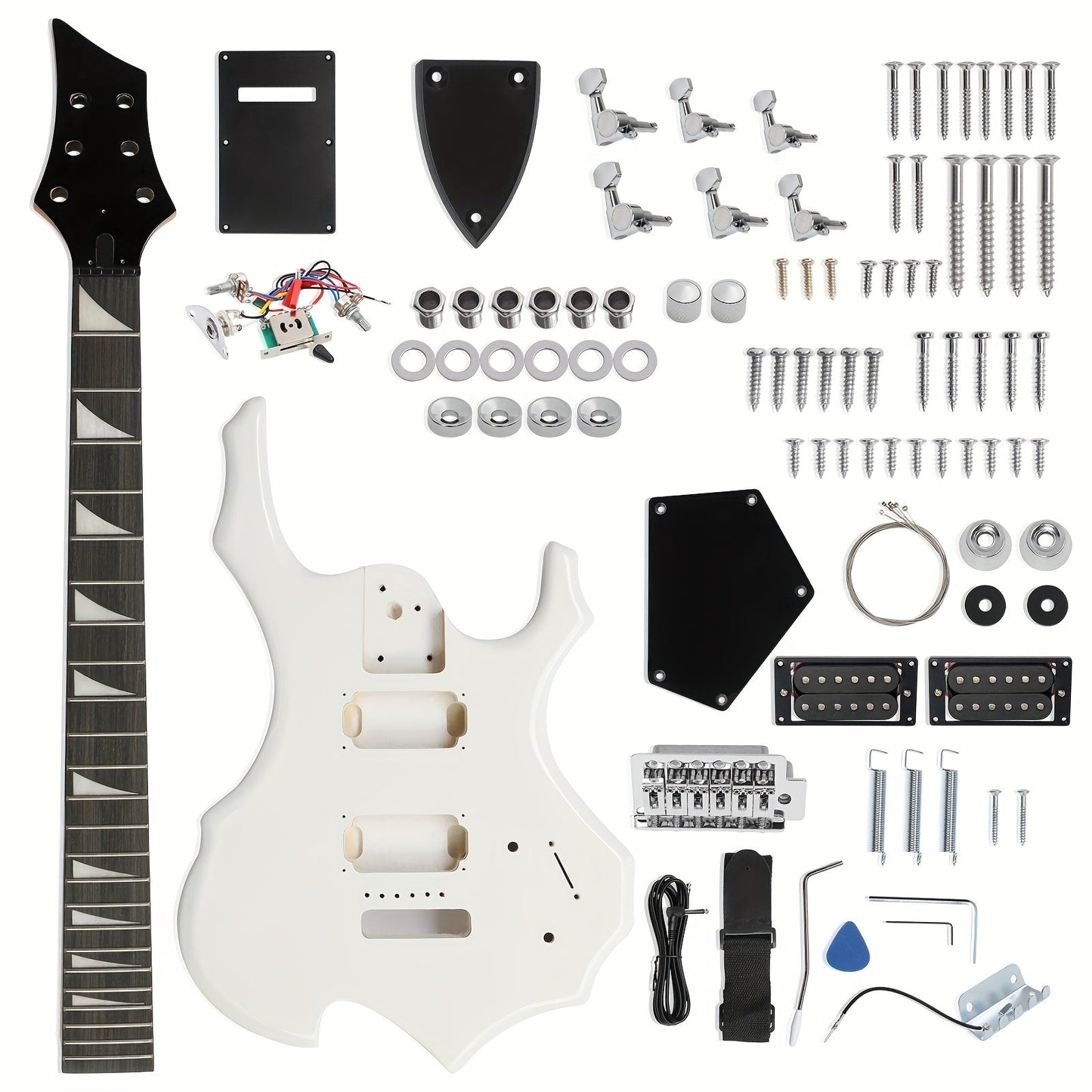 Electric Guitar shown in the Burning Fire, White option