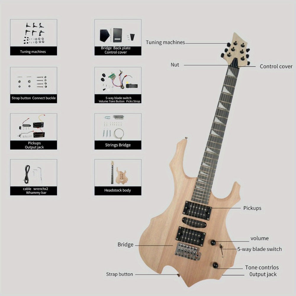 Electric Guitar, Glarry, DIY, Kit for Lessons and Practice for Home Practice, Rehearsal detail image - detail view 11