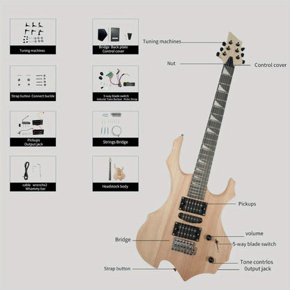 Electric Guitar, Glarry, DIY, Kit for Lessons and Practice for Home Practice, Rehearsal detail image - detail view 11