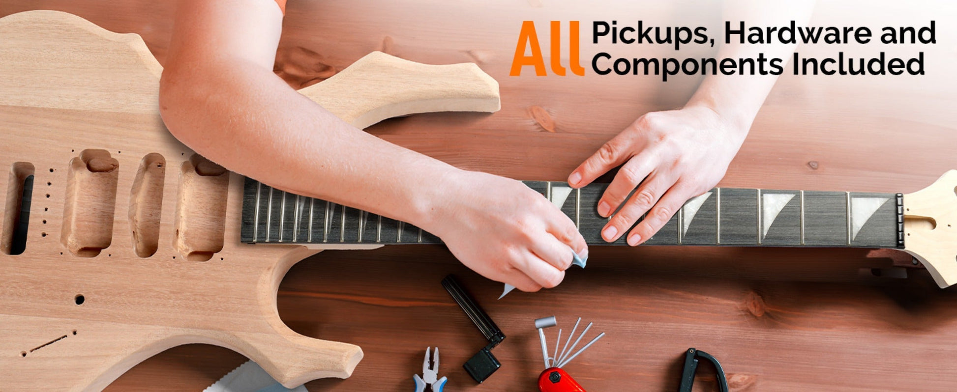 Electric Guitar, Glarry, DIY, Kit for Lessons and Practice for Home Practice, Rehearsal detail image - detail view 14