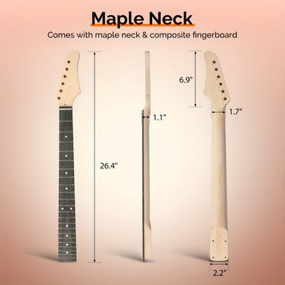 Electric Guitar, Glarry, DIY, Kit for Lessons and Practice for Home Practice, Rehearsal detail image - detail view 19
