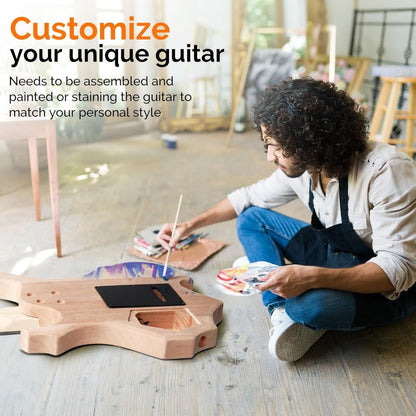 Electric Guitar, Glarry, DIY, Kit for Lessons and Practice for Home Practice, Rehearsal detail image - detail view 6