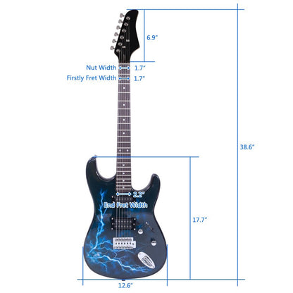 Electric Guitar, USB, 36V, Black, Dark, Blue for Lessons and Practice detail image - detail view 10
