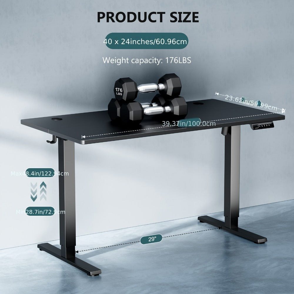 Electric Height-Adjustable Standing Desk with Adjustable Height for Home Office detail image - detail view 4