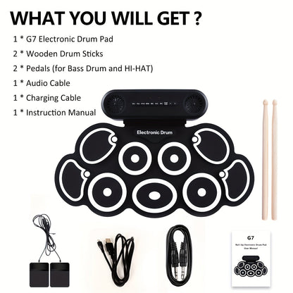 Electronic Drum Kit shown in the Black option