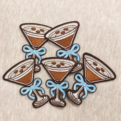 Embroidered Patch - Espresso Martini Set 5pcs Vintage Iron-On Polyester Patches for Clothing - product detail view 13