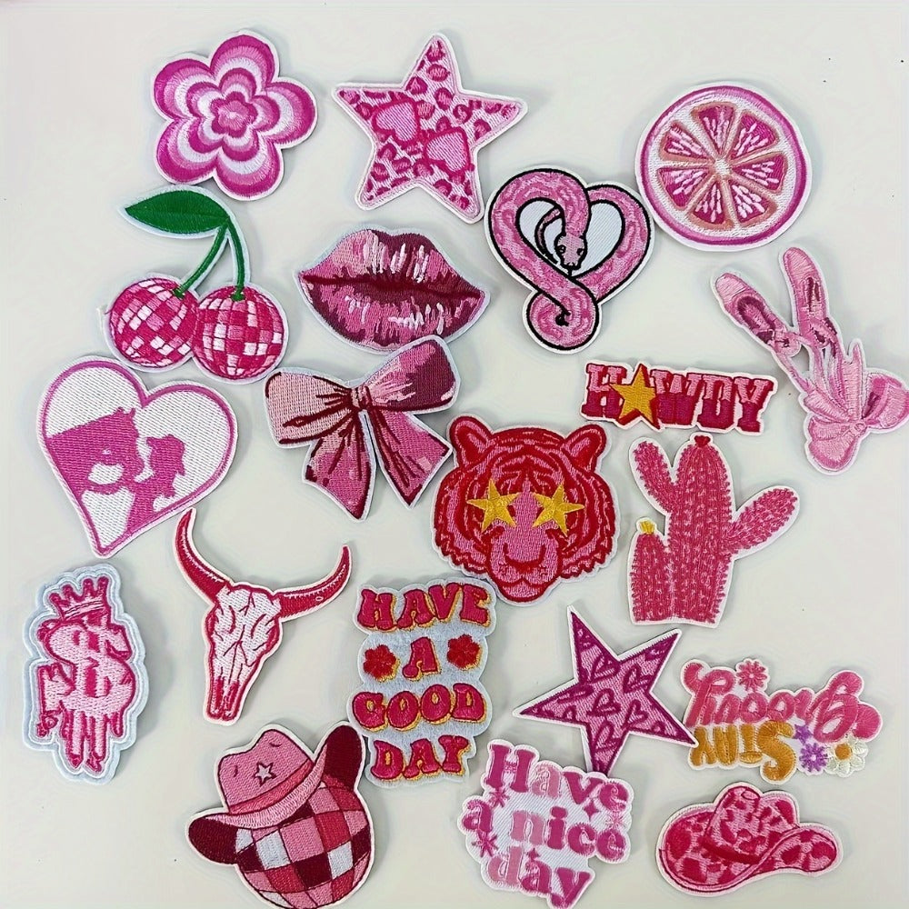 Embroidered Patch - Iron-On Patches Set of 20 - Y2K Aesthetic Cute Appliques for Jackets - product detail view 3