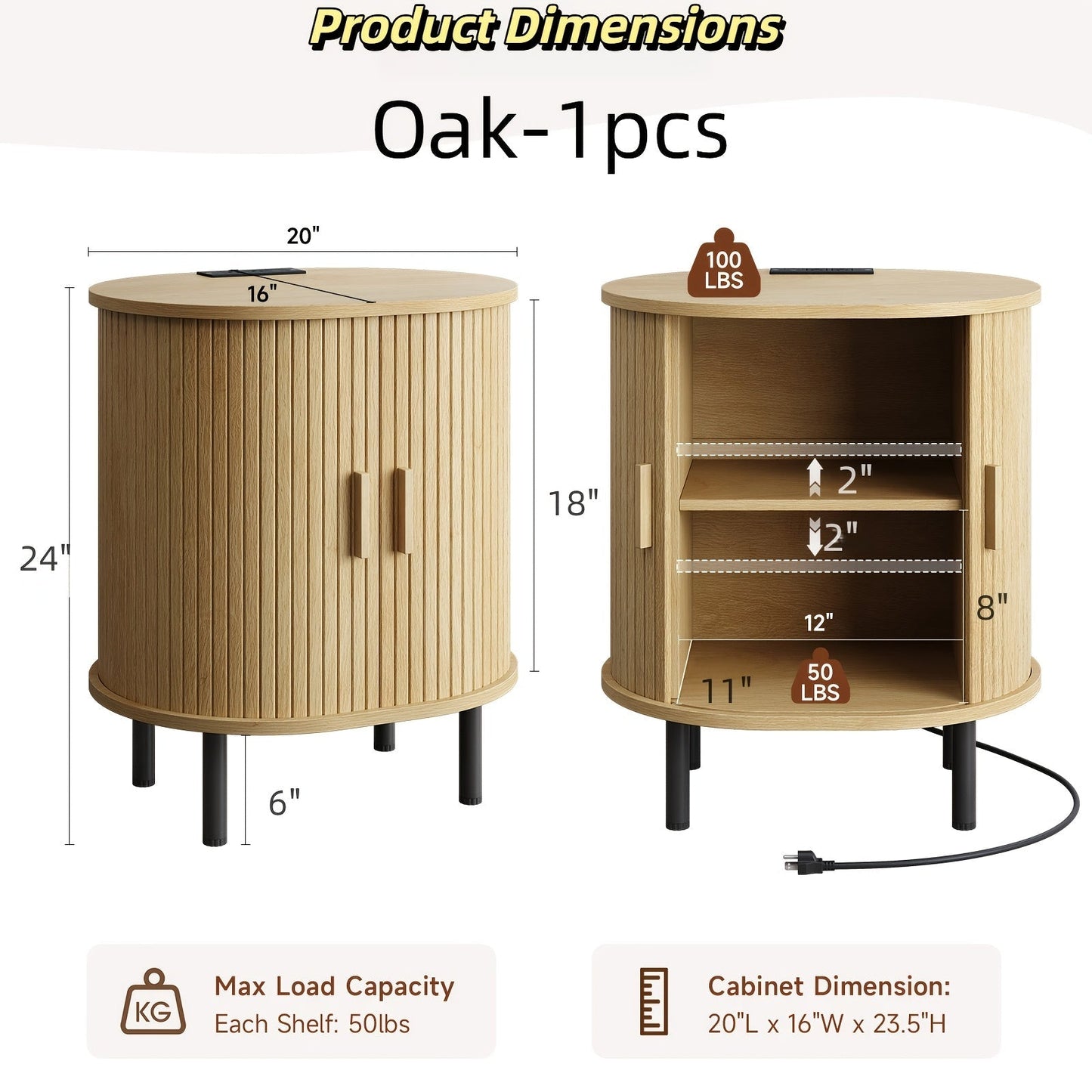 End Table shown in the Oak-1pc option