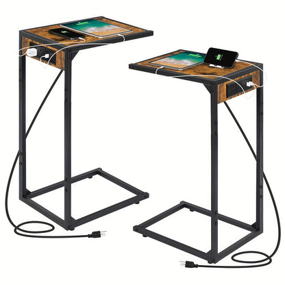 End Table shown in the 2pcs-brown-with Charging option