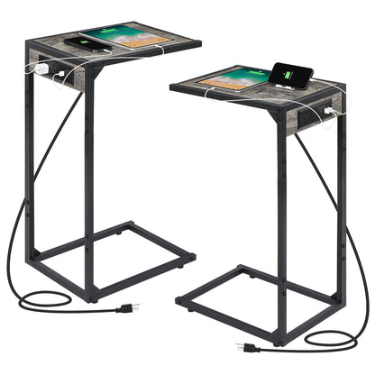 End Table shown in the 2pcs-Grey-with charging option