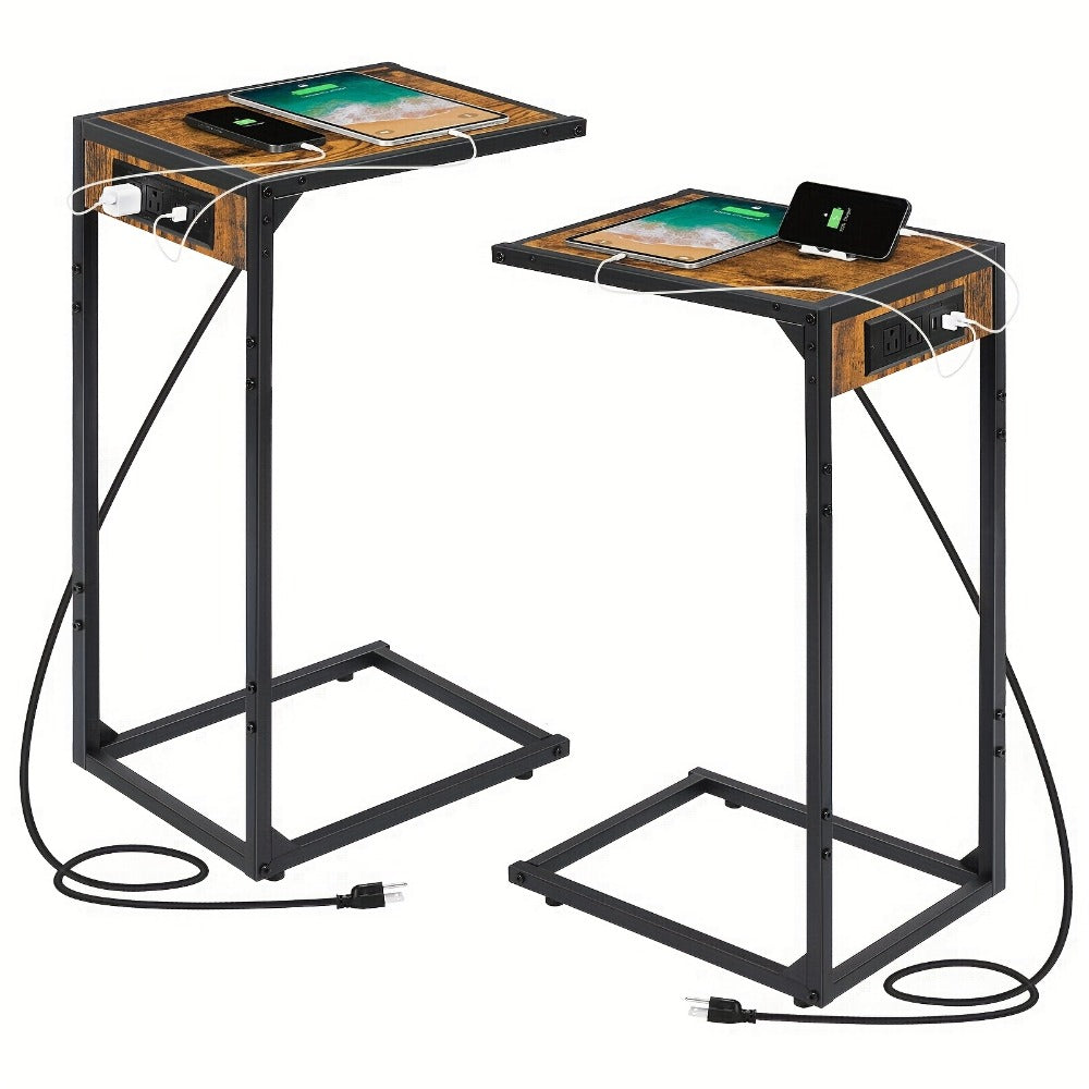 End Table with Storage Bag, Bedside Side Table for Living Room detail image - detail view 3