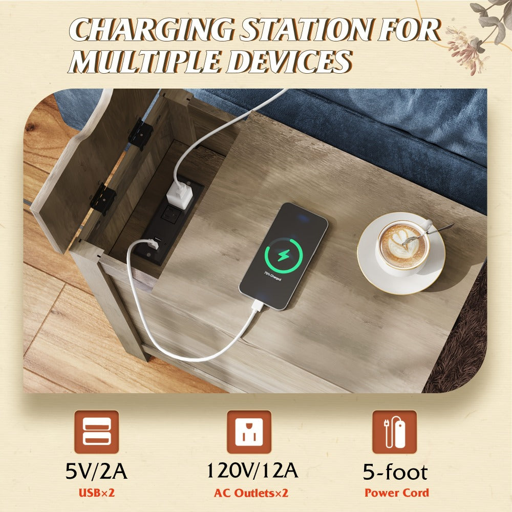 End Tables And Nightstands with Charging Station and Side Table for Living Room detail image - detail view 18