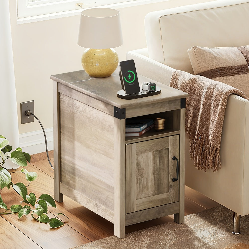 End Tables And Nightstands with Charging Station and Side Table for Living Room detail image