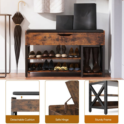 Entryway Bench with Padded Seat for Comfortable Everyday, with Multiple Color Options detail image - detail view 5