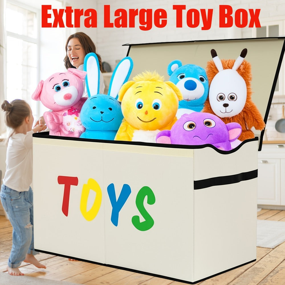 Extra-Large Kids Toy Storage Chest, Foldable Toy Box for Kids' Room detail image - detail view 3