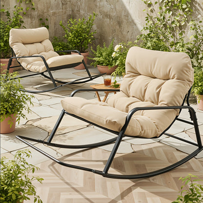 Outdoor Rocking Chair shown in the Khaki, Two Pieces option