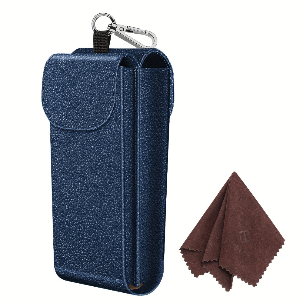 Eyewear Accessories - Portable Eyeglass Case with Carabiner Hook - Vegan Faux Leather Double - product detail view 17