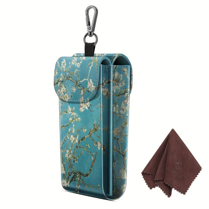 Eyewear Accessories - Portable Eyeglass Case with Carabiner Hook - Vegan Faux Leather Double - product detail view 22