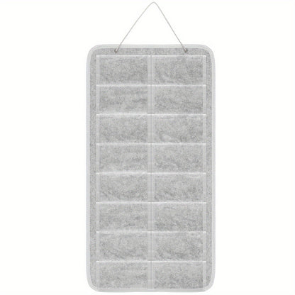 Eyewear Accessories - Sunglasses Organizer 16 Pockets Hanging Wall-Mounted Felt Storage Bag - product detail view 11