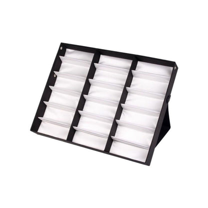 Eyewear Organizer - Eyeglass Display Case 18 Grids Box Velvet Glasses Storage Showcase Stand - product detail view 5