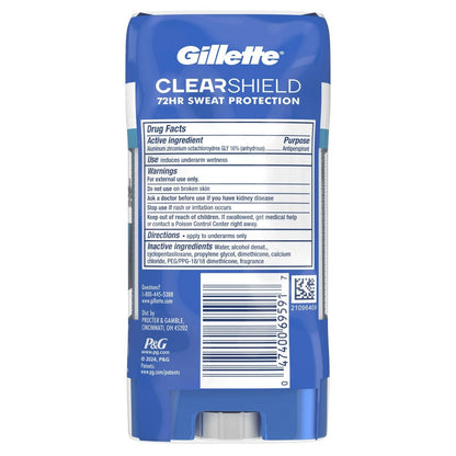 Antiperspirant Deodorant for Men Gillette Clinical Protection, Clear Gel Cool Wave Scent, 3.8 oz