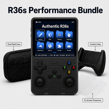 R36S Retro Handheld Game Console ArkOS 3.5" IPS Screen 64GB 128GB, Portable Emulator Gaming Device USB-C 10Hr Battery