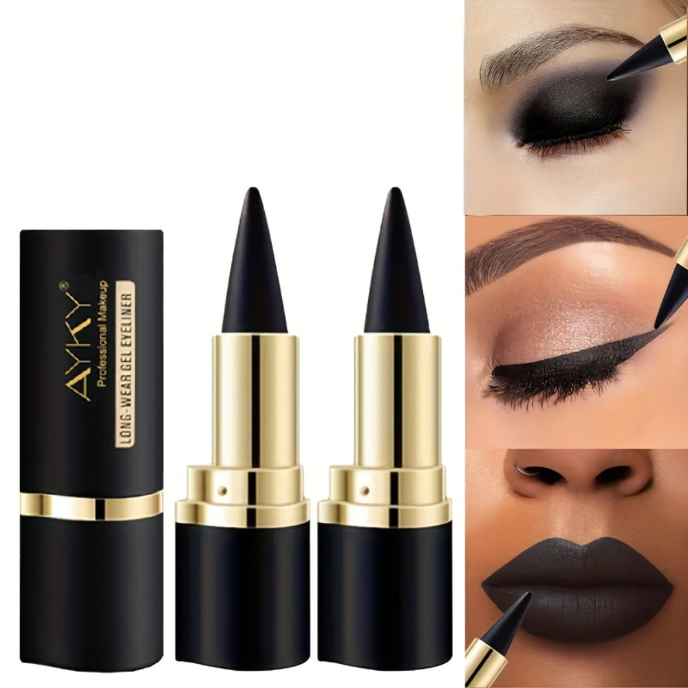 Cone-Tip Gel Eyeliner Stick Set in Brown, Black or Mixed Two- and Four-Piece Packs with Brushes