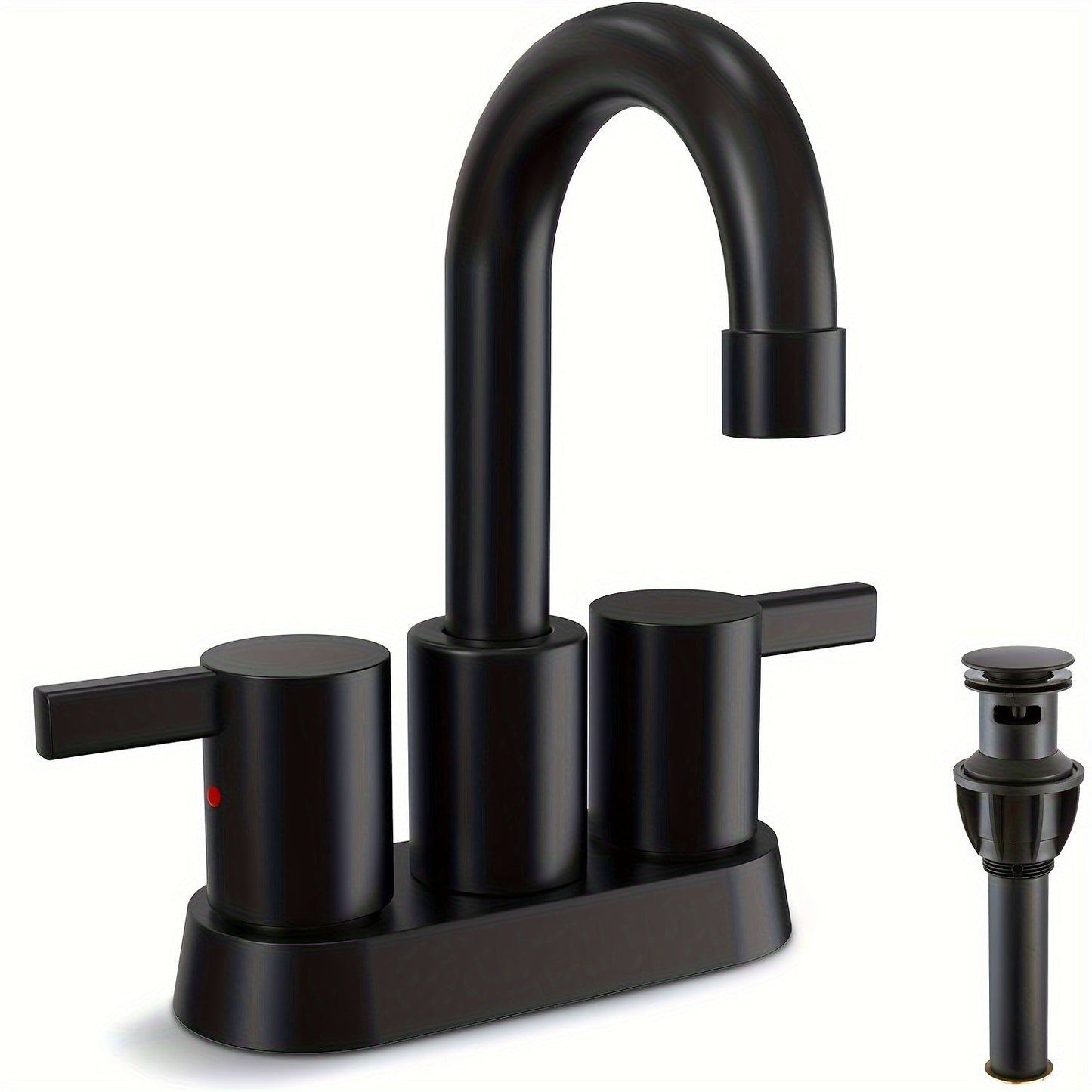 4-Inch Centerset Bathroom Faucet with Dual Handles, Swivel Spout and Single or Two-Piece Finish Options