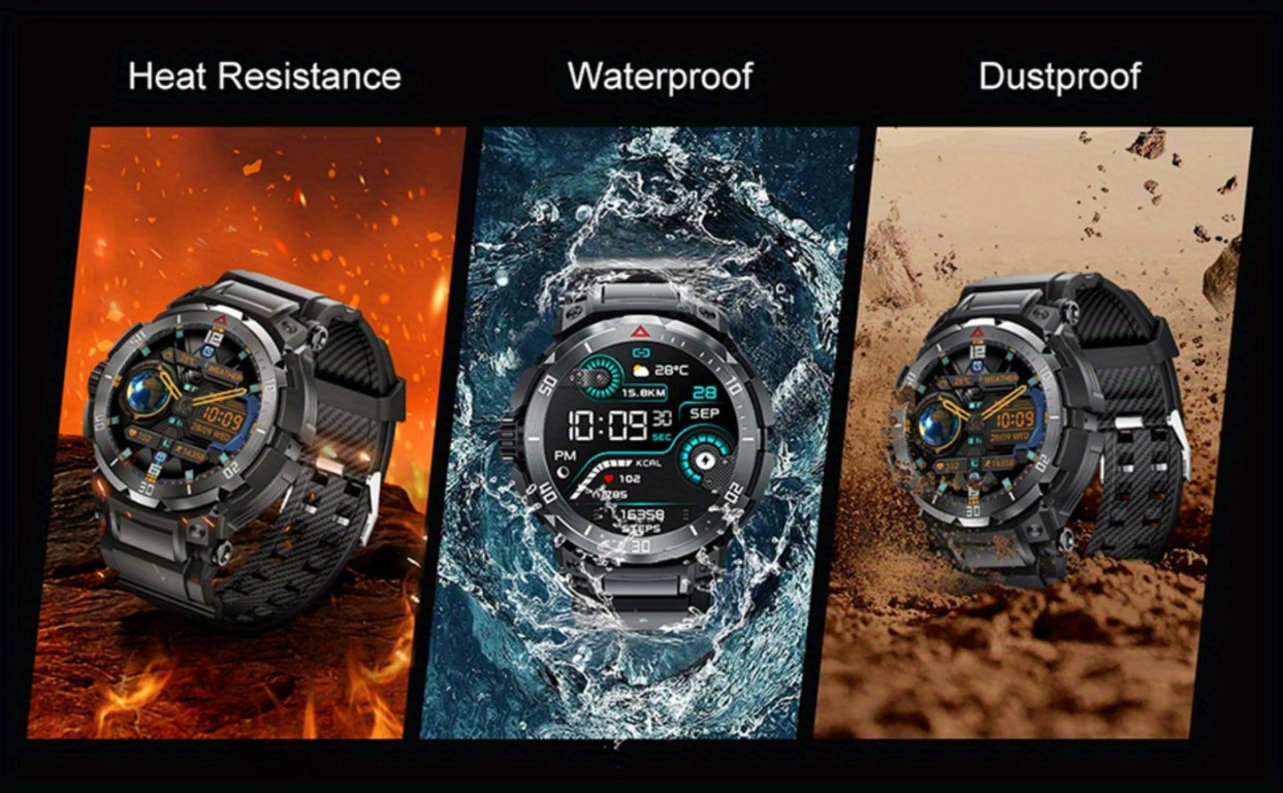 Smartwatch 2-in-1 with Built-In Earphones, 1.46 Inch IPS Touchscreen and 100 Sport Modes with Extra Strap
