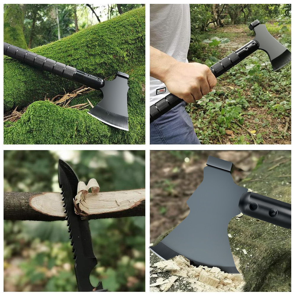 Multi-Tool Survival Hatchet with Hammer, Flint Fire Starter & Protective Sheath – Durable All-Purpose Axe for Camping, Hiking, Fishing